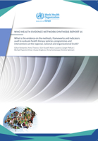 What Is the Evidence on the Methods, Frameworks and Indicators Used to Evaluate Health Literacy Policies, Programmes and Interventions at the Regional, National and Organizational Levels? 9289054328 Book Cover