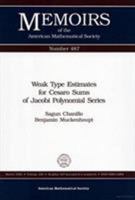 Weak Type Estimates for Cesaro Sums of Jacobi Polynomial Series (Memoirs of the American Mathematical Society) 0821825488 Book Cover