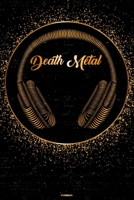 Death Metal Notebook: Death Metal Golden Headphones Music Journal 6 x 9 inch 120 lined pages gift 1661596134 Book Cover