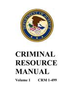 Criminal Resource Manual: 1-499 1092758461 Book Cover