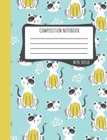 Composition Notebook: Wide Ruled: 100+ Lined Pages Writing Journal: Cute Dogs on Teal 1134 1646081137 Book Cover