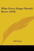 What Every Singer Should Know 1511874759 Book Cover