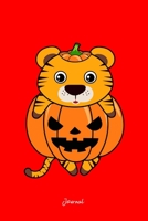 Journal: Dot Grid Journal - Tiger Pumpkin Body Costume Cute Easy Halloween Gift - Red Dotted Diary, Planner, Gratitude, Writing, Travel, Goal, Bullet Notebook 1695360052 Book Cover