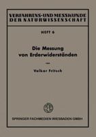 Die Messung Von Erderwiderstanden 3322981002 Book Cover