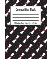 Composition Book 110 College Ruled Pages 7.5 x 9.25 Size: Senior Graduate Notebook With Black Background With Diplomas 1089207115 Book Cover