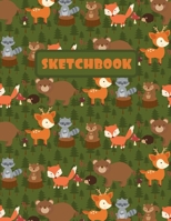 SKETCHBOOK: LARGE ANIMAL SKETCHBOOK TO DRAW IN. LARGE JOURNAL NOTEBOOK. 100 BLANK PAGES PERFECT FOR DOODLING AND SKETCHING. CREATIVE BIRTHDAY GIFT. ... HEDGEHOG, SQUIRREL, RACCOON AND DEER COVER. 1696440971 Book Cover