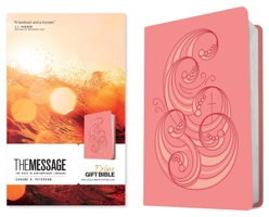 The Message Deluxe Gift Bible (Leather-Look, Pink and Gold Waves): The Bible in Contemporary Language 1641586109 Book Cover