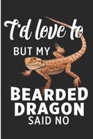 I'd Love To But My Bearded Dragon Said No: Bearded Dragon Mom Blank Lined Note Book 172943925X Book Cover