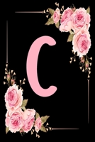 C: Initial C Notebook for Women and Girls, Pink Green Flower 6 x 9 120 pages 1671208358 Book Cover