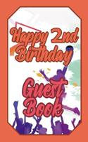 Happy 2nd Birthday Guest Book: 2 Second Two Basketball Celebration Message Logbook for Visitors Family and Friends to Write in Comments & Best Wishes Gift Log (Basket Guestbook) 1092101543 Book Cover