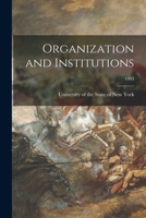 Organization and Institutions; 1903 1015026028 Book Cover