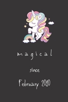 magical since February 2010 notebook: unicorn themed notebook journal to write down notes 1671143116 Book Cover