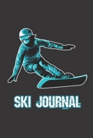 Ski Journal: Ski lined notebook | gifts for a skiier | skiing books for kids, men or woman who loves ski| composition notebook |111 pages 6"x9" | ... background, snowborder in the foreground 1670862488 Book Cover