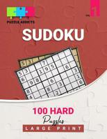 Puzzle Addicts Sudoku 100 Hard Puzzles Large Print Vol 1: Difficult Killer One Sudoku Per Page Includes Solutions Ideal For Seniors 8.5 x 11 Size 1099846730 Book Cover