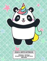 Draw and Write Notebook: Back to School Cute Pandacorn Panda X Unicorn Kawaii Style Wide Rule Story Telling Book 1076893147 Book Cover