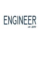 Engineer est. 2019: Das handliche leere dot grid Notizbuch f�r Ingenieure - 120 Seiten in ca. A5 Softcover - Perfekt als Tagbuch f�r die Schule, Arbeit, Studium oder als Geschenkidee zum Geburtstag, O 1079106596 Book Cover