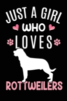 Just A Girl Who Loves Rottweilers: Rottweiler Dog Owner Lover Gift Diary Blank Date & Blank Lined Notebook Journal 6x9 Inch 120 Pages White Paper 1673438334 Book Cover
