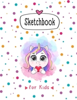 Sketchbook for Girls: 110 Blank Pages For Drawing, Sketching & Crayon Coloring 1658221117 Book Cover
