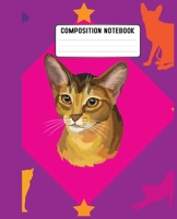 Composition Notebook: cats' faces pattern on a soft blue background. This large has 110 of quality white paper 1660845971 Book Cover