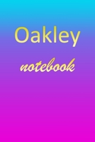 Oakley: Blank Notebook Wide Ruled Lined Paper Notepad Writing Pad Practice Journal Custom Personalized First Name Initial O Blue Purple Gold Taking Class Notes, Homework, Studying School Homeschool &  1670872904 Book Cover