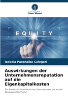 Auswirkungen der Unternehmensreputation auf die Eigenkapitalkosten (German Edition) 6207779843 Book Cover
