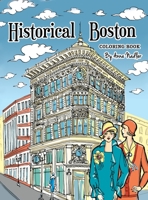 Historical Boston Coloring Book: 24 original detailed illustrations of landmark buildings and 1920's fashion 1958428183 Book Cover