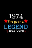 1974 The Year A Legend Was Born: : Beautiful, Happy 46th Birthday Notebook, Diary, Logbook, Perfect Gift For 46 Year Old Men And Women 1658650646 Book Cover