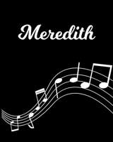 Meredith: Sheet Music Note Manuscript Notebook Paper - Personalized Custom First Name Initial M - Musician Composer Instrument Composition Book - 12 Staves a Page Staff Line Notepad Notation Guide - C 1704061237 Book Cover