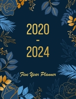 2020-2024 Five Year Planner: 2020-2024 planner. 60 Monthly Schedule Organizer |Agenda Planner For The Next Five Years, Appointment Notebook, Monthly ... (Blue Gold Floral) (2020-2024 calendar) 1695289595 Book Cover