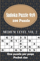 100 Sudoku Puzzle 9x9 - One puzzle per page: Sudoku Puzzle Books - Medium Level - Hours of Fun to Keep Your Brain Active & Young - Gift for Sudoku Lovers - Vol 2 B08R7M6SXV Book Cover