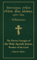 The Divine Liturgies of the Holy Apostle James, Brother of the Lord: Slavonic-English Parallel Text 0884654303 Book Cover