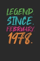 Legend Since February 1978: Birthday Gift or Anniversary Gift Idea - Graph Paper Notebook B083XT12CF Book Cover