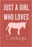 Just a Girl Who Loves Donkeys: Donkey Lovers Lined Notebook, Journal, Composition Notebook, Gifts for Donkey Lovers Notebook/ and Journal Blank Lined , Perfect Gift. Diary, Notebook 1657176479 Book Cover