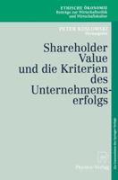 Shareholder Value Und Die Kriterien Des Unternehmenserfolgs 3790811793 Book Cover