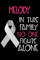 MELODY In This Family No One Fights Alone: Personalized Name Notebook/Journal Gift For Women Fighting Lung Cancer. Cancer Survivor / Fighter Gift for the Warrior in your life Writing Poetry, Diary, Gr 1702429458 Book Cover
