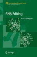 RNA Editing (Nucleic Acids and Molecular Biology) (Nucleic Acids and Molecular Biology) 3540737863 Book Cover