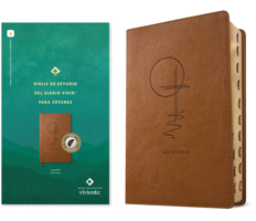 Biblia de Estudio del Diario Vivir Para Jóvenes Ntv Con Filament (Sentipiel, Café Claro, Índice, Letra Roja) B0H57BXHYR Book Cover
