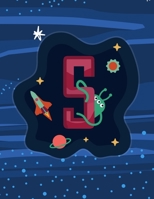 S: Monogram Initial S Notebook for boys 8.5 x 11 - 100 pages, wide rule Space, Galaxy, Astronaut, Aliens 1686732376 Book Cover