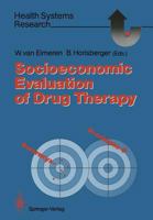 Socioeconomic Evaluation Of Drug Therapy 3642648118 Book Cover