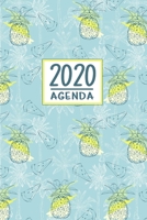 Agenda: Semainier - Petit Format A5 - Ananas Bleu Jaune - Calendrier Janvier à Décembre (2020 Organiseur Personnel En Français Couverture Souple) (French Edition) 1692064630 Book Cover