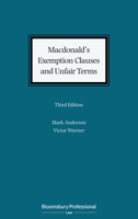 Macdonald's Exemption Clauses and Unfair Terms: Third Edition 1526503719 Book Cover