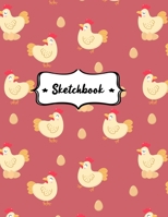 Sketchbook: Sketchbook for Kids, Girls & Boys, Blank Unlined Paper for Drawing, Sketching, Doodling or Learning to Draw, Large 8.5"x11", Red Chickens 1671990587 Book Cover