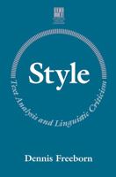 Style: Text Analysis and Linguistic Criticism 0333468775 Book Cover