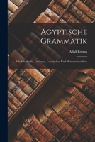 Ägyptische Grammatik: Mit Schrifttafel, Litteratur, Lesestücken Und Wörterverzeichnis 1016962320 Book Cover