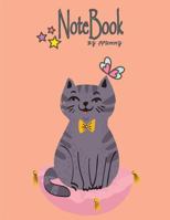 Notebook By FFunny: Grey cat on orange cover and Dot Graph Line Sketch pages, Extra large (8.5 x 11) inches, 110 pages, White paper, Sketch, Draw and Paint 1986803546 Book Cover