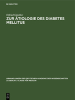 Zur Ätiologie des Diabetes Mellitus (German Edition) 3112533496 Book Cover