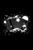 Notizbuch: A5 Block liniert - 120 Seiten Linien Notizbuch - Splash Akkordeon in weiss passend als Geschenk f�r Akkordeon Musiker! 1691060453 Book Cover