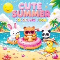 Cute Summer: A Coloring Book for Kids and Teens Featuring Adorable, Happy Animals Enjoying Sunny Days - Simple and Fun Designs for Relaxation 8368294517 Book Cover