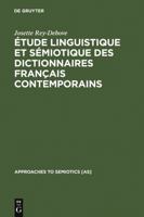 Etude Linguistique Et Semiotique Des Dictionnaires Francais Contemporains 3110981262 Book Cover