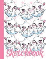 Sketchbook: Cute Blank Notebook for Sketching and Picture Space with Beautiful Happy Kawaii Cats, Unlined Paper Book for Drawing, Journaling and Doodling, Perfect for Creative Kids 1671352548 Book Cover